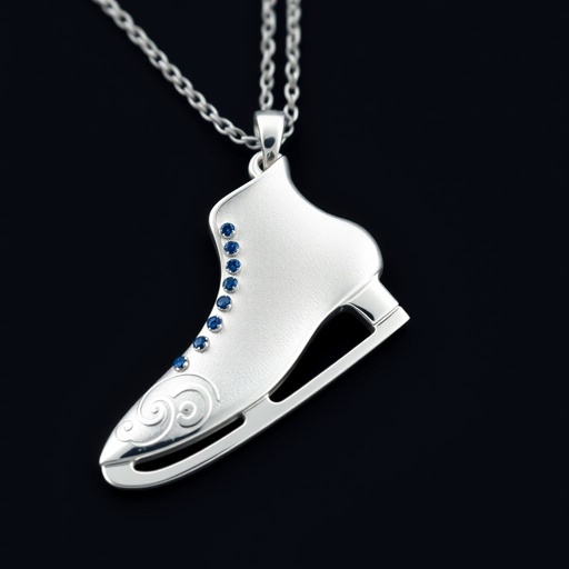 Silver pendant in the shape of skating blade without boot