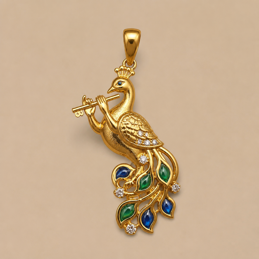 Flute peacock small design
photorealistic jewelry design, Flute peacock small design, pendant style, just the design no text