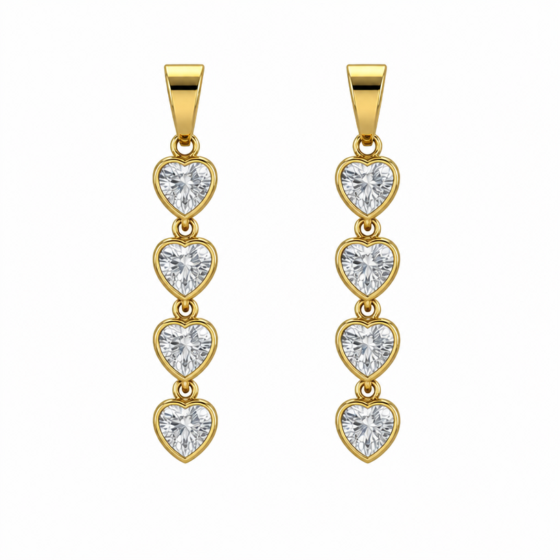make this earrings but all 1ct heart bezel