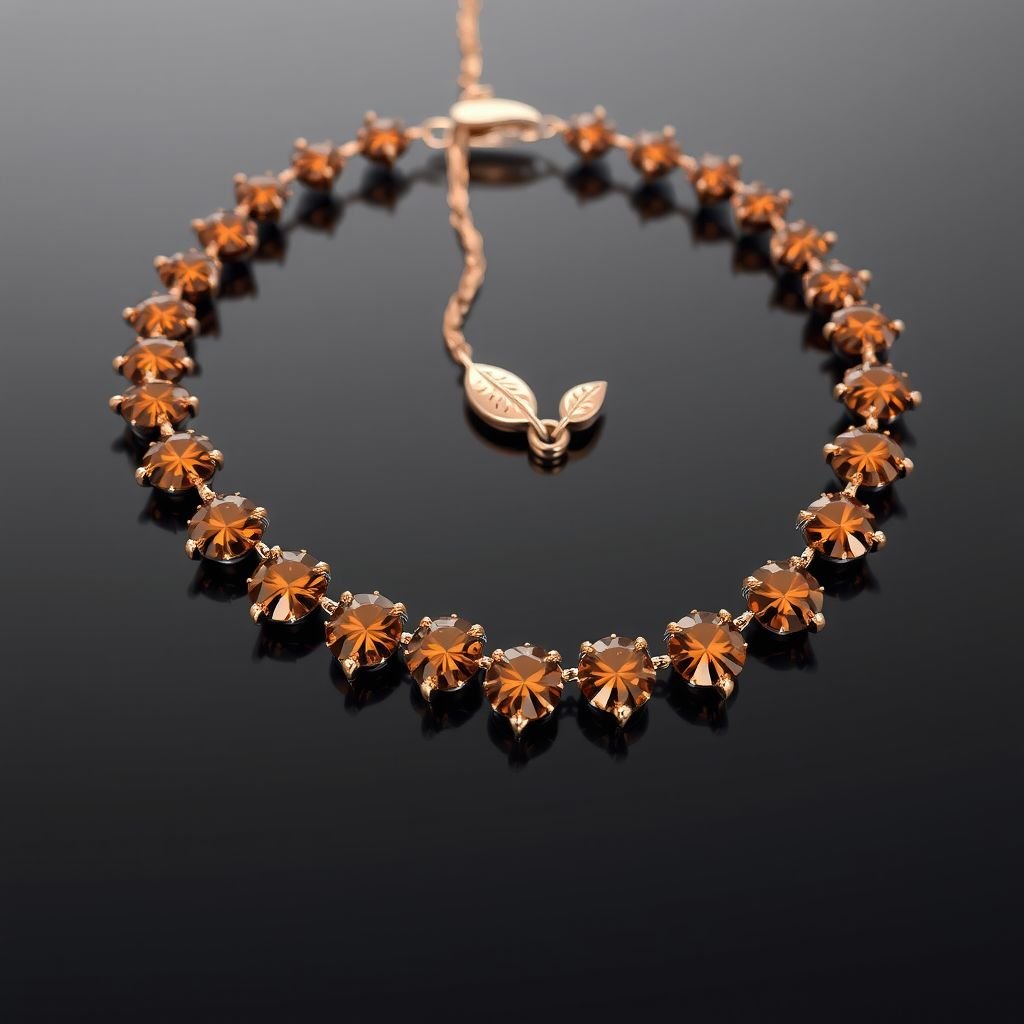 Brown diamond tennis necklace 
