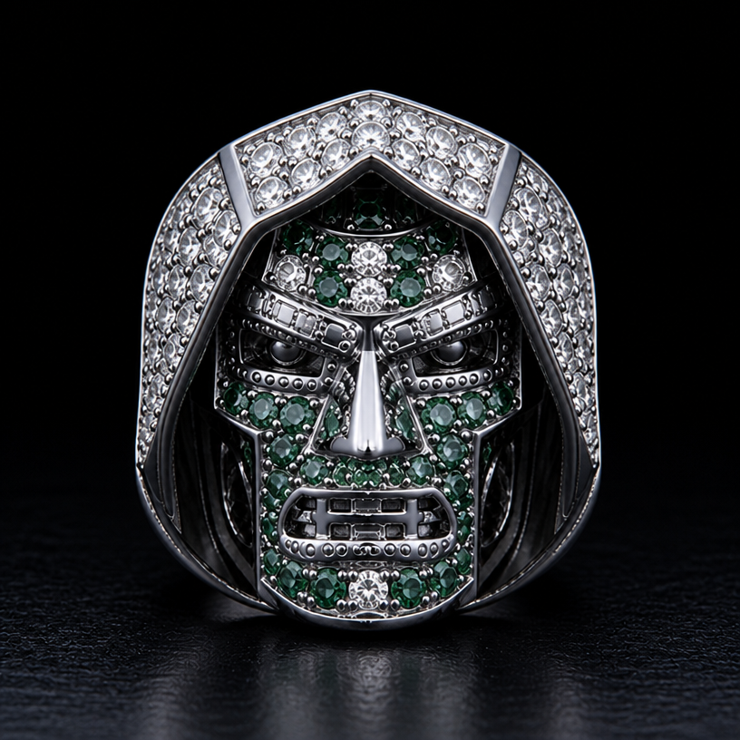 The ring to only shaped of the head in 3d
edit the attached jewelry design with these instructions: The ring to only shaped of the head in 3d. keep it photorealistic, just the design no text