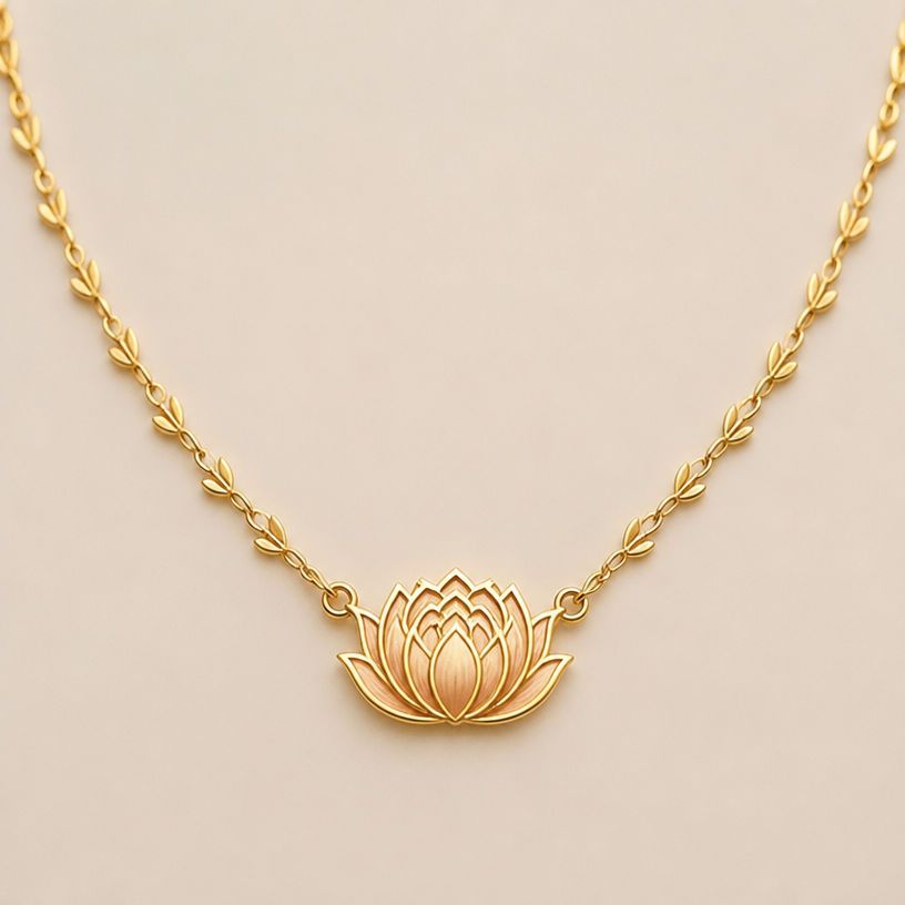 A minimalist women's necklace made of gold, minimalist, simple and delicate, clean lines. petal chain link necklace with minimalist version of this flower in the middle it with no leafs
using the attached image as a visual reference, create A minimalist women's necklace made of gold, minimalist, simple and delicate, clean lines. petal chain link necklace with minimalist version of this flower in the middle it with no leafs. photorealistic, just the design no text