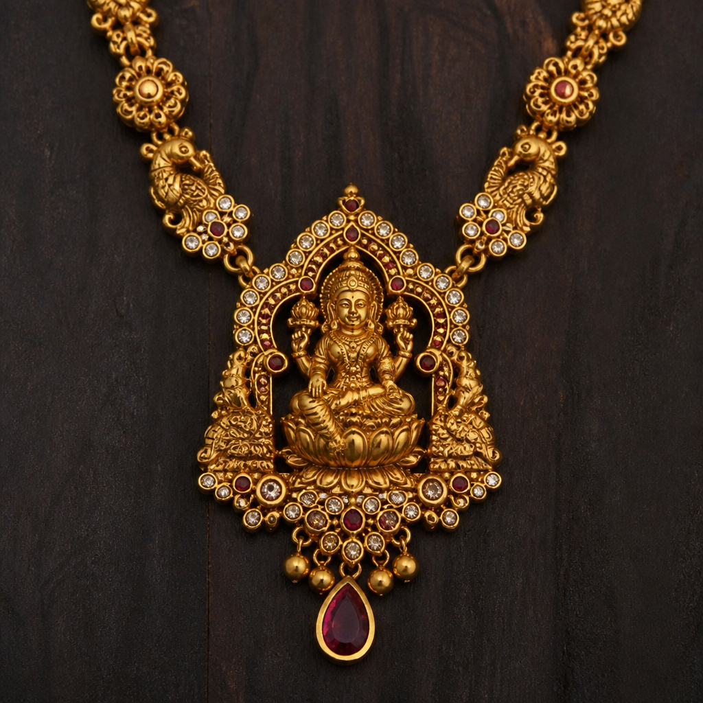 A Lakshmi Devi chain
photorealistic jewelry design, A Lakshmi Devi chain, vintage style, just the design no text