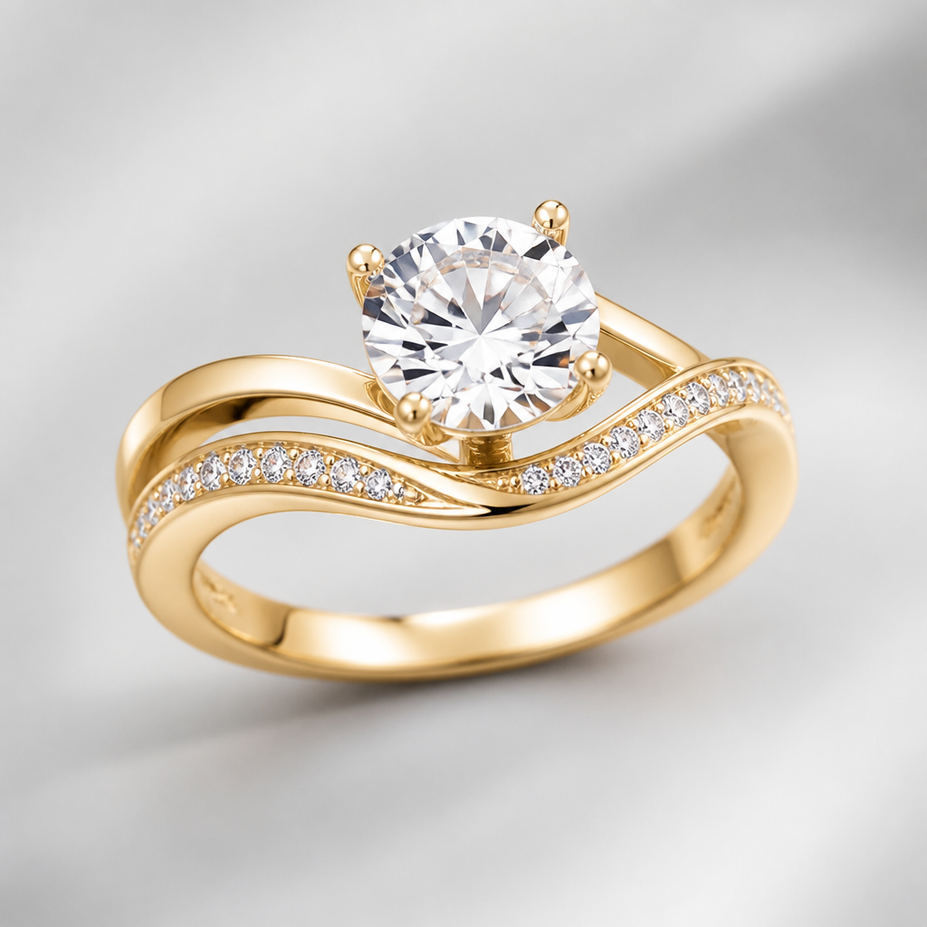 A women's ring
photorealistic jewelry design, A women's ring, modern style, just the design no text