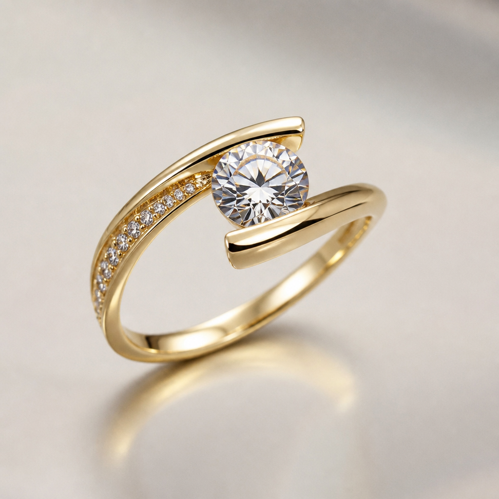 A women's ring
photorealistic jewelry design, A women's ring, modern style, just the design no text