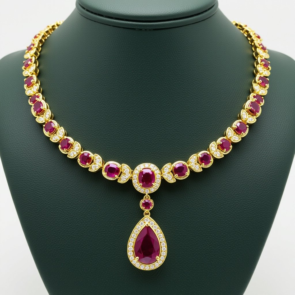 Necklace  ruby jewel dtyle