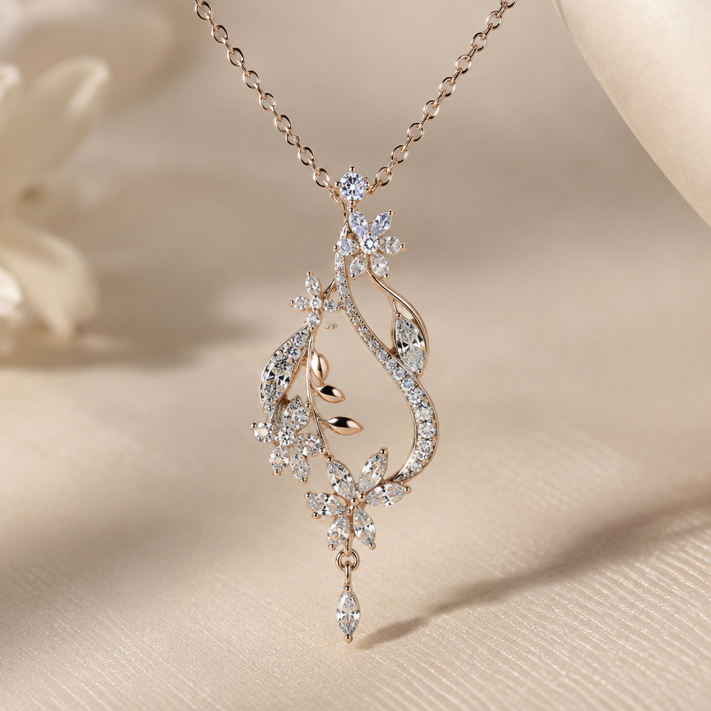 A women's pendant, highly ornate, intricate and elaborate, richly detailed. 秋末日常感韓式配鑽無主石珠寶的項鍊
photorealistic jewelry design, A women's pendant, highly ornate, intricate and elaborate, richly detailed. 秋末日常感韓式配鑽無主石珠寶的項鍊, modern style, just the design no text
