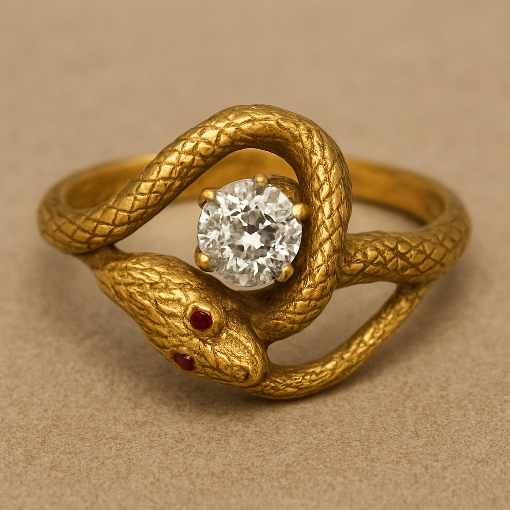 Soft engagement ring in a snake shape