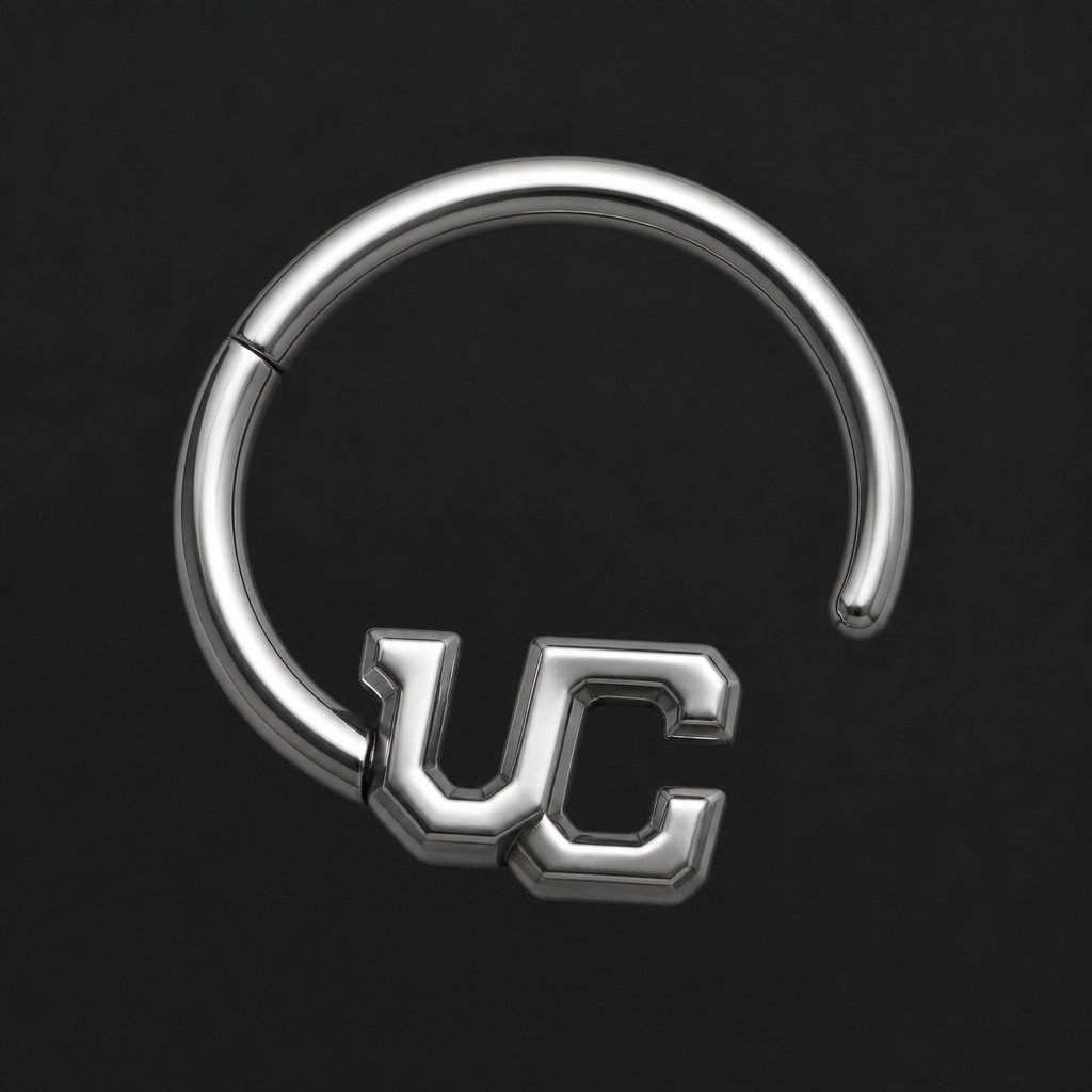 Create a nose ring with UC on it
photorealistic jewelry design, Create a nose ring with UC on it
, industrial style, just the design no text