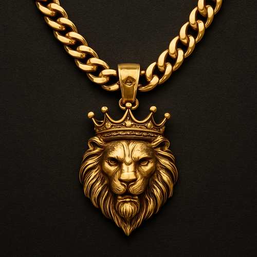 I want to create a unique necklace for a man which a strong personality like a king 