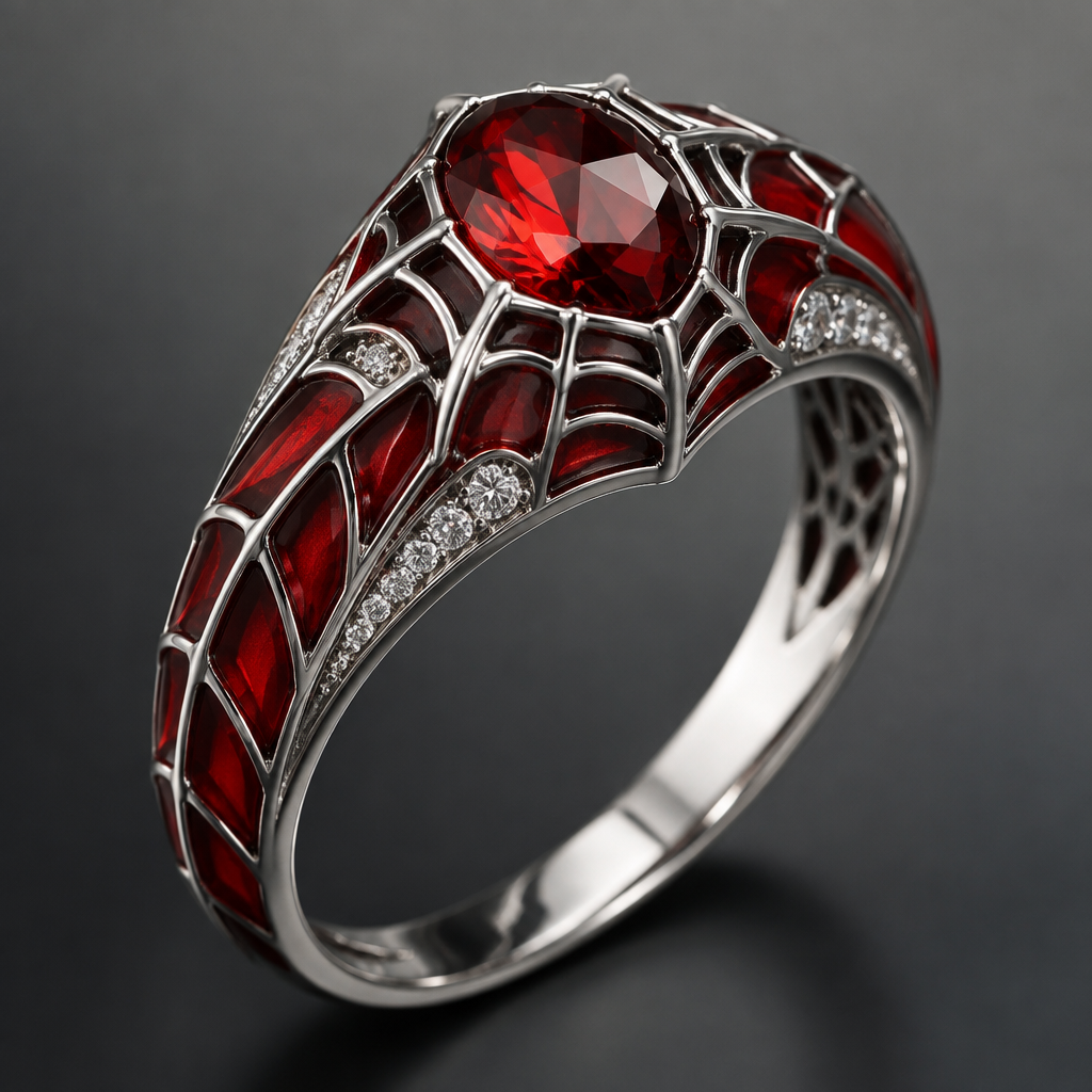 A women's ring. cry of Spider-man
photorealistic jewelry design, A women's ring. cry of Spider-man, modern style, just the design no text