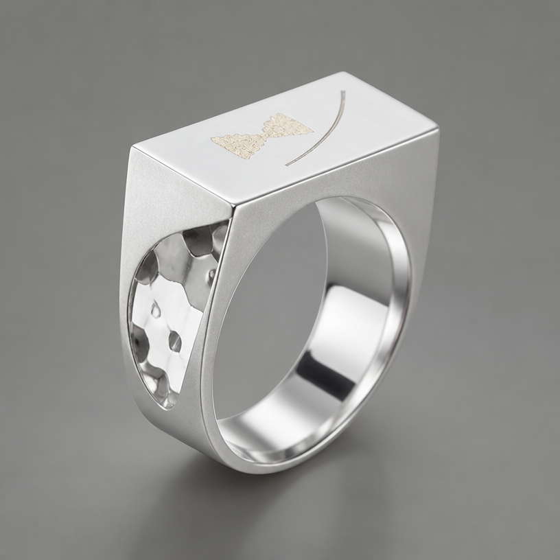 A contemporary women's ring
using the attached image as a visual reference, create A contemporary women's ring. photorealistic, just the design no text