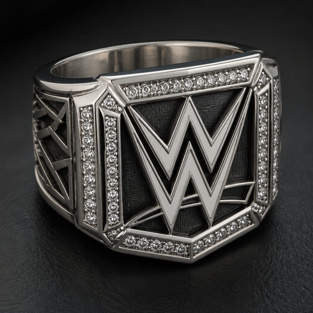 A men's ring made of silver. design a WWE wrestling championship ring
photorealistic jewelry design, A men's ring made of silver. design a WWE wrestling championship ring, modern style, just the design no text