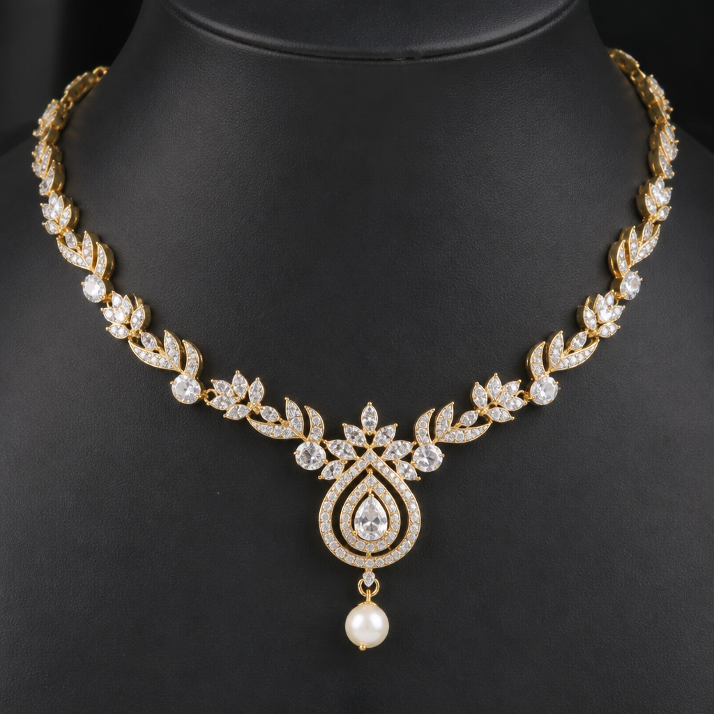 A women's necklace. indian Imitation necklace
photorealistic jewelry design, A women's necklace. indian Imitation necklace, modern style, just the design no text
