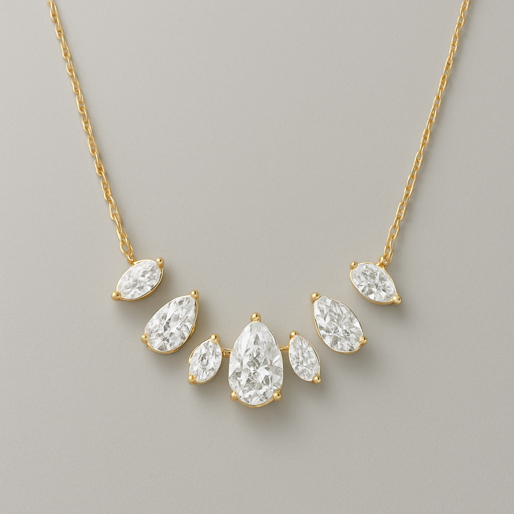 בלי באזל , ויהלומי טיפה שהם מולחמים למעלה יותר בשרשרת 