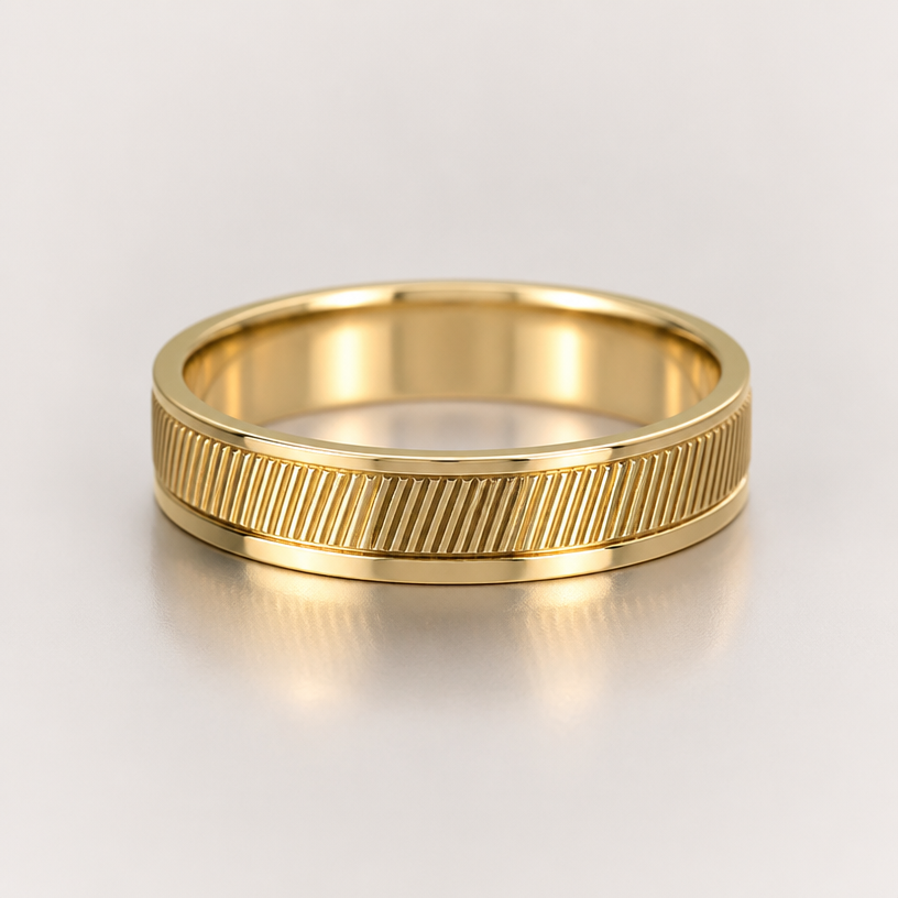 A minimalist women's ring made of gold
using the attached image as a visual reference, create A minimalist women's ring made of gold. photorealistic, just the design no text