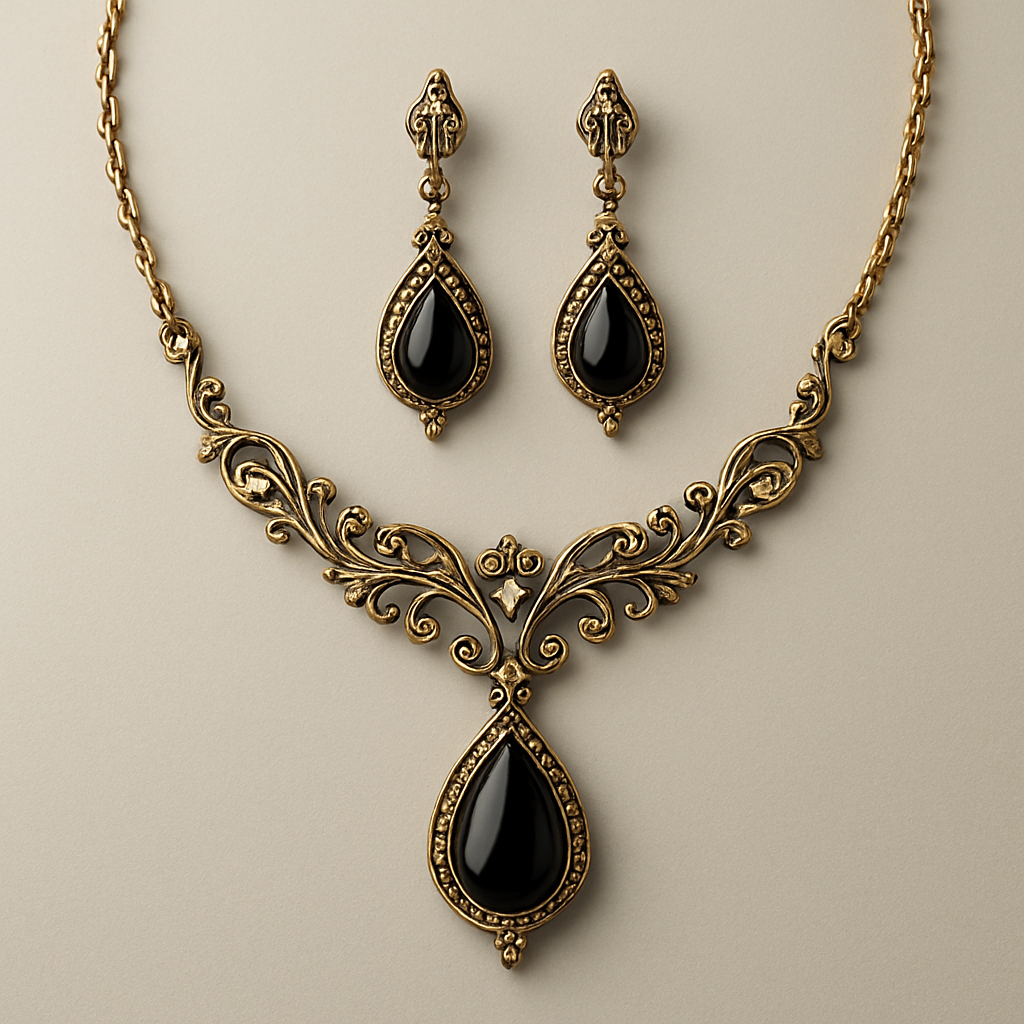 Sleek Necklace with earrings 