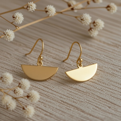 Серьги золотые в форме тонкого изящного полумесяца, полукруг как продолжение застежки, на полукруге надписи мантрами на санскрите