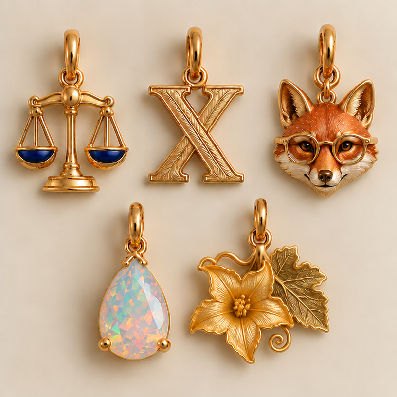 Replace ginko with a pumpkin flower or leaf
edit the attached jewelry design with these instructions: Replace ginko with a pumpkin flower or leaf. keep it photorealistic, just the design no text