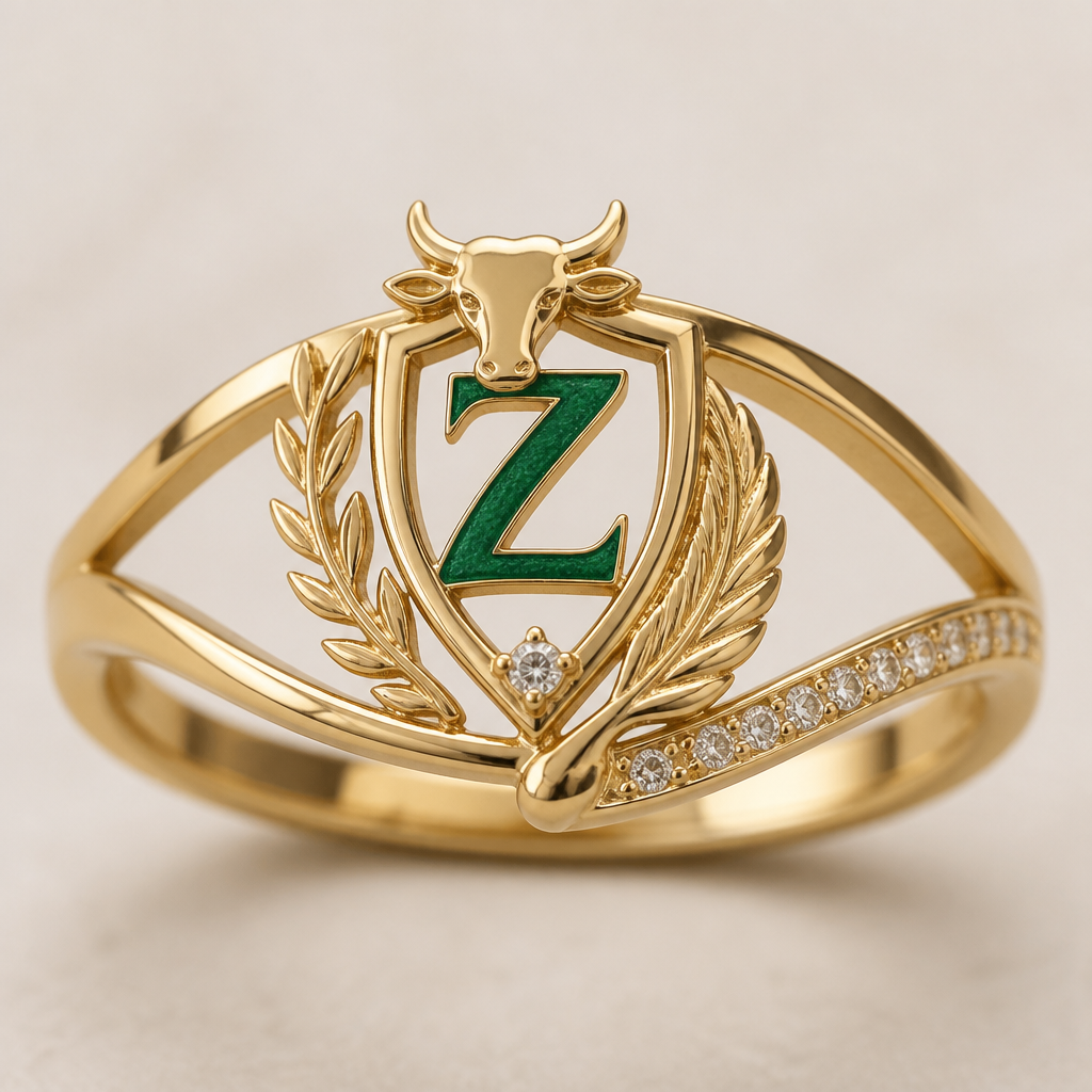 A women's ring. criar um anel com brasão da zootecnia feminino
photorealistic jewelry design, A women's ring. criar um anel com brasão da zootecnia feminino, modern style, just the design no text