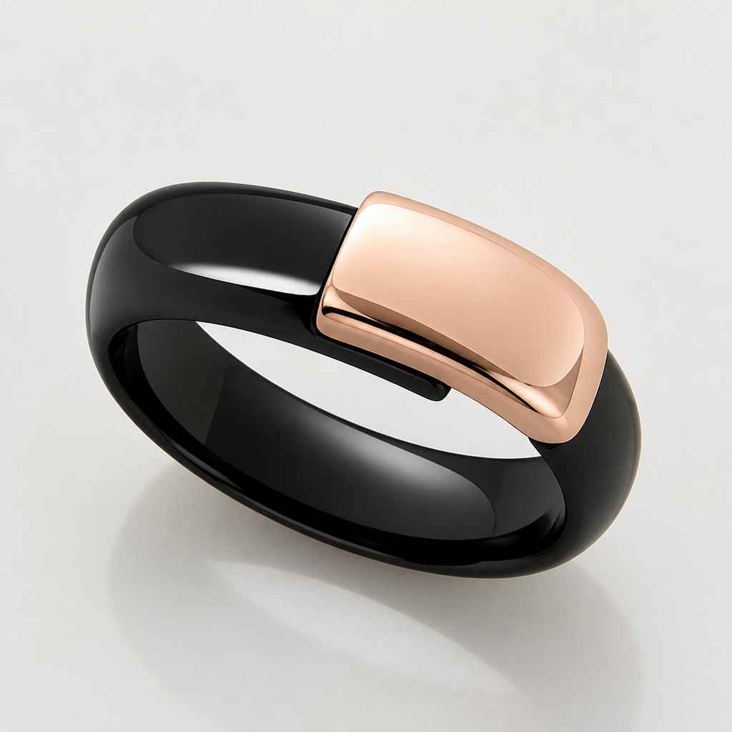 A women's ring. a black resin bracelet, with a minimalist fashion to it
photorealistic jewelry design, A women's ring. a black resin bracelet, with a minimalist fashion to it, modern style, just the design no text