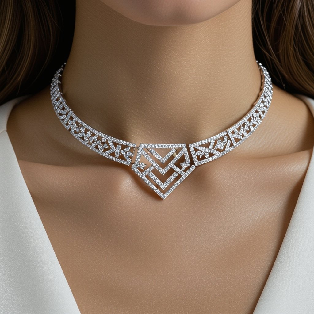 Geomatric choker of daimonds oaf architecture and edue bpoilmes and shapes vibes