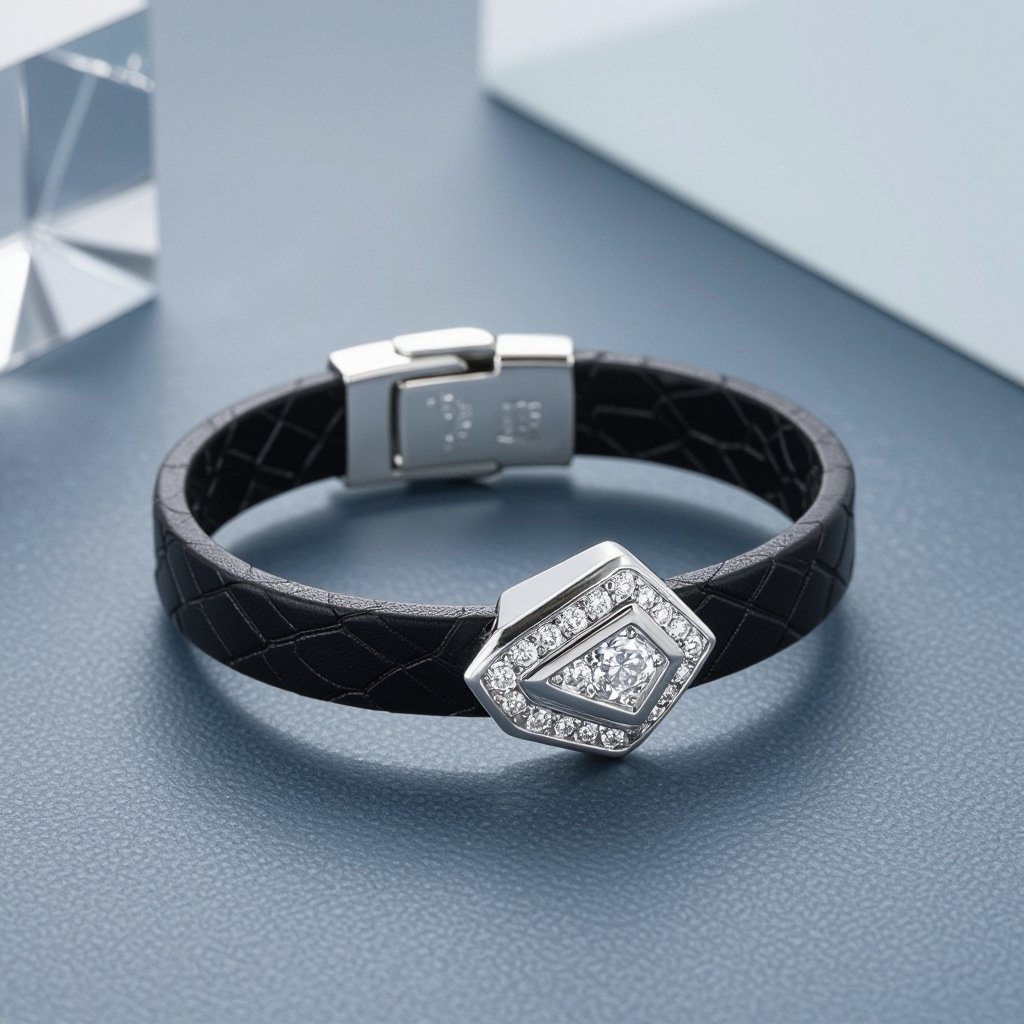 Geomatric snake leather with diamonds of architecture shapes and edges of bracelet banglea