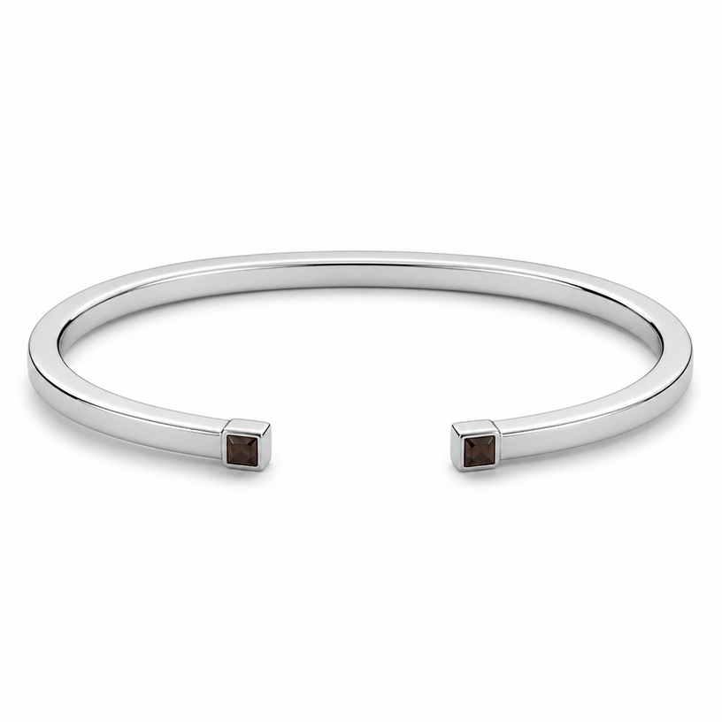A women's bracelet made of silver, minimalist, simple and delicate, clean lines. make the bracelet 3mm square and the stone also square
using the attached image as a visual reference, create A women's bracelet made of silver, minimalist, simple and delicate, clean lines. make the bracelet 3mm square and the stone also square. photorealistic, just the design no text