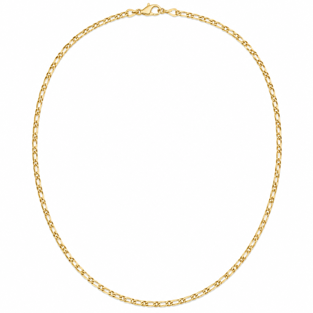 A minimalist women's necklace made of gold suitable for daily wear. Una cadena de aproximadamente 35 g de oro y 50 cm de largo