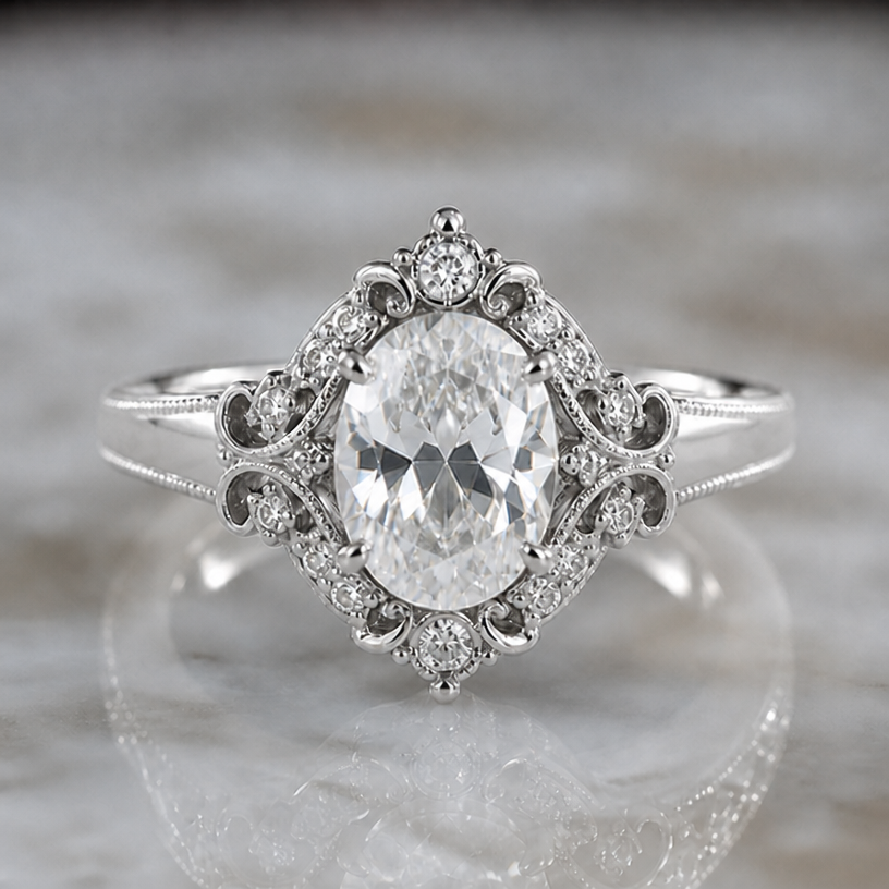 Remove side stones from the band
edit the attached jewelry design with these instructions: Remove side stones from the band. keep it photorealistic, just the design no text