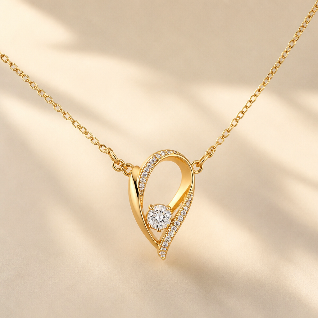 A women's necklace made of gold suitable for anniversary. SL LOKET dizine