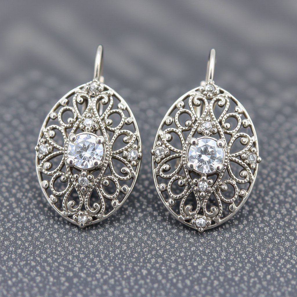 American diamond stone earrings 