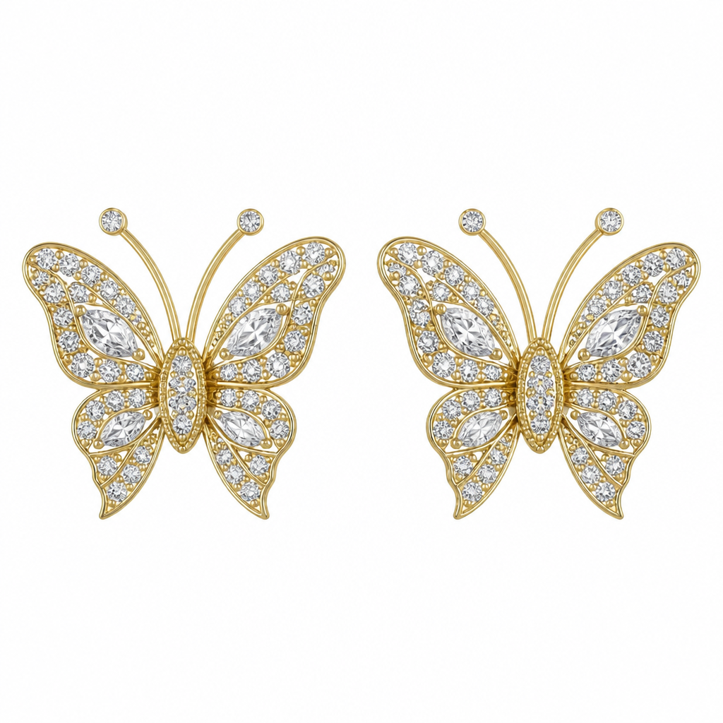 Butterfly earrings
photorealistic jewelry design, Butterfly earrings
, just the design no text