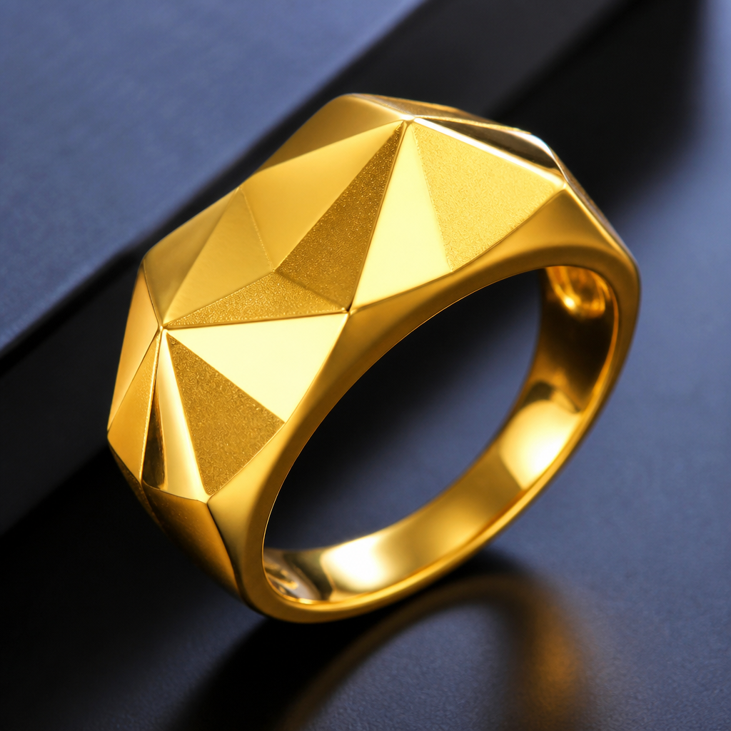 A modern men's ring made of gold suitable for party. Like a heavy and full shine in 916
photorealistic jewelry design, A modern men's ring made of gold suitable for party. Like a heavy and full shine in 916, modern style, just the design no text